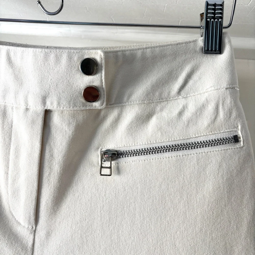 Veronica Beard Metro Crop Stretch Twill Flared Pants White Size 8 - Picture 8 of 16